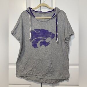 Colosseum Kansas State Wildcats Gray Short Sleeve Hoodie Tee Size XXL